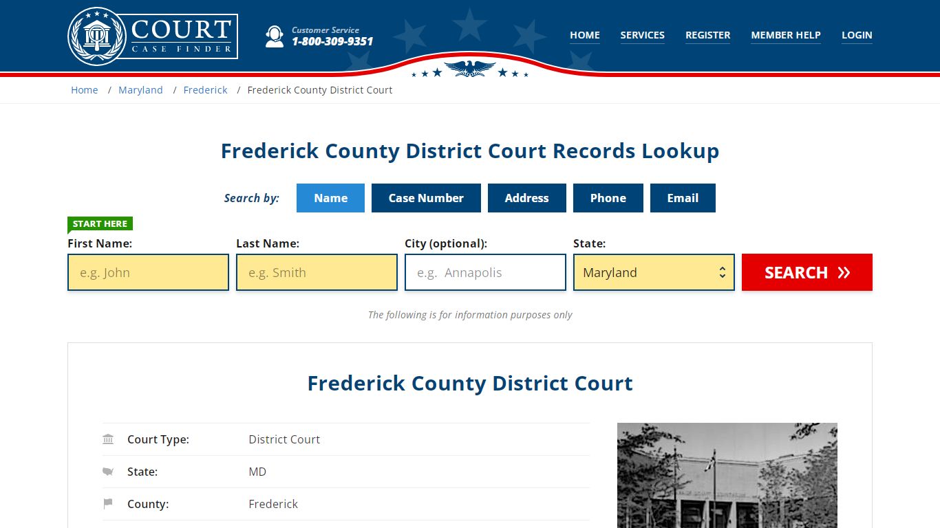 Frederick County District Court Records Lookup - CourtCaseFinder.com