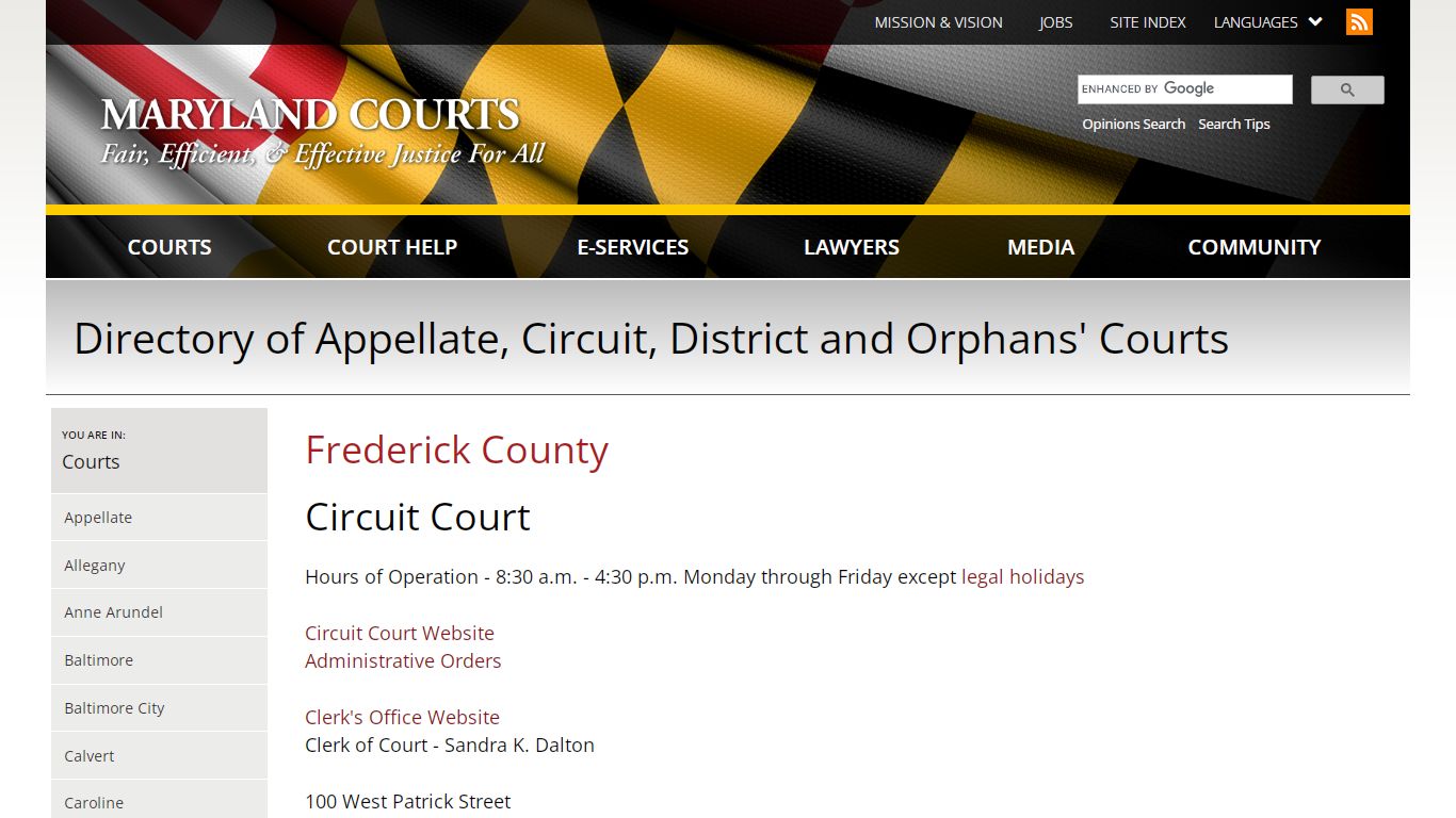 Frederick County | Maryland Courts